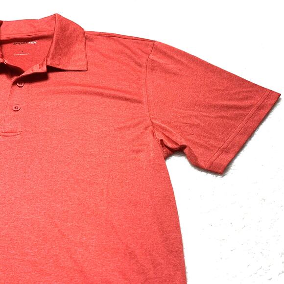 Sport Tek Shirt Mens Medium Red Short Sleeve Polo Light Weight Polyester - Picture 3 of 8